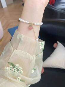 1pc Stainless Steel Fashion Lucky Heart Versatile Premium Bracelet - Yellow Gold - View 6
