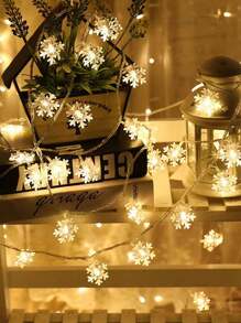 Guirlande Lumineuse Flocon De Neige 1.5m/10 Led, 3m/20 Led, 6m/40 Led, Décoration De Noël