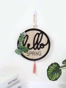 1入掛壁裝飾,珠子和花朵裝飾,黑白鄉村風格春季主題 - 彩色 - 查看 1