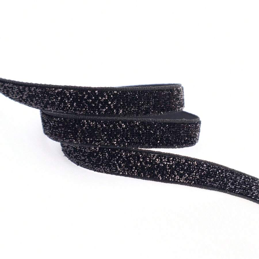 ZNZAKKA 5 Yards Metallic Glitter Ribbon Black Lace Ribbon Sparkly Velvet Ribbon For Gift Wrapping Birthday Wedding Party Decoration - Black - View 1