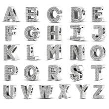 Mạ bạc Đồ treo 26 Bảng chữ cái tiếng Anh Loạt Đồ treo Vật rủ xuống Trái bóng Thích hợp Đối với Vòng tay DIY Của phụ nữ Đồ trang sức - Bạc - Xem 7