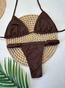 Women Bikini Sets - 鏽棕色 - 查看 1