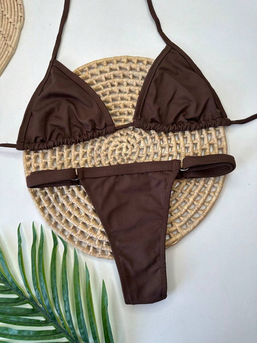 Women Bikini Sets - 鏽棕色 - 查看 1