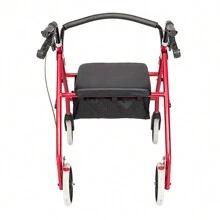 FCH Steel Walker With Wheels - Black & Red - View 9