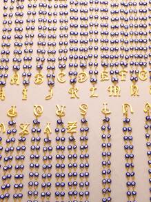 1pc Gold Stainless Steel Blue Evil Eye Initial A-Z Pendant Necklace Suitable For Women, Festival Gift