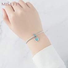 MISEFF NEW 1pc 925 Sterling Silver Insect Butterfly Glitter Glue Butterfly Pendant Charms DIY Original Bracelet Necklace Jewelry Gift Women Gift - M1C0343 - View 4