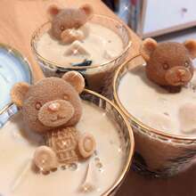 3D Bear Ice Cube Mold Soap Candle Chocolate Candy Mold Cute Moulds For Cocktails Bourbon & Homemade Juice - White - View 1