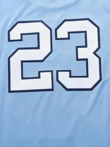 Men's Basketball Jersey 23 Blue Embroidered Stitched Basketball Jersey, Sleeveless Tank Top Sweatshirt Gym Clothes Men - 淺藍色 - 查看 3