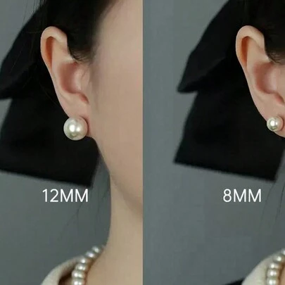 GAGAFEEL 1 Đôi Khuyên Tai Đính Cườm Màu Trắng Bạc S925 Cho Nữ, Bông Tai Ngọc Trai Giả Phong Cách Thanh Lịch Tối Giản Ins, Món Quà Sinh Nhật Cho Nữ Trang Sức Cưới Cô Dâu
