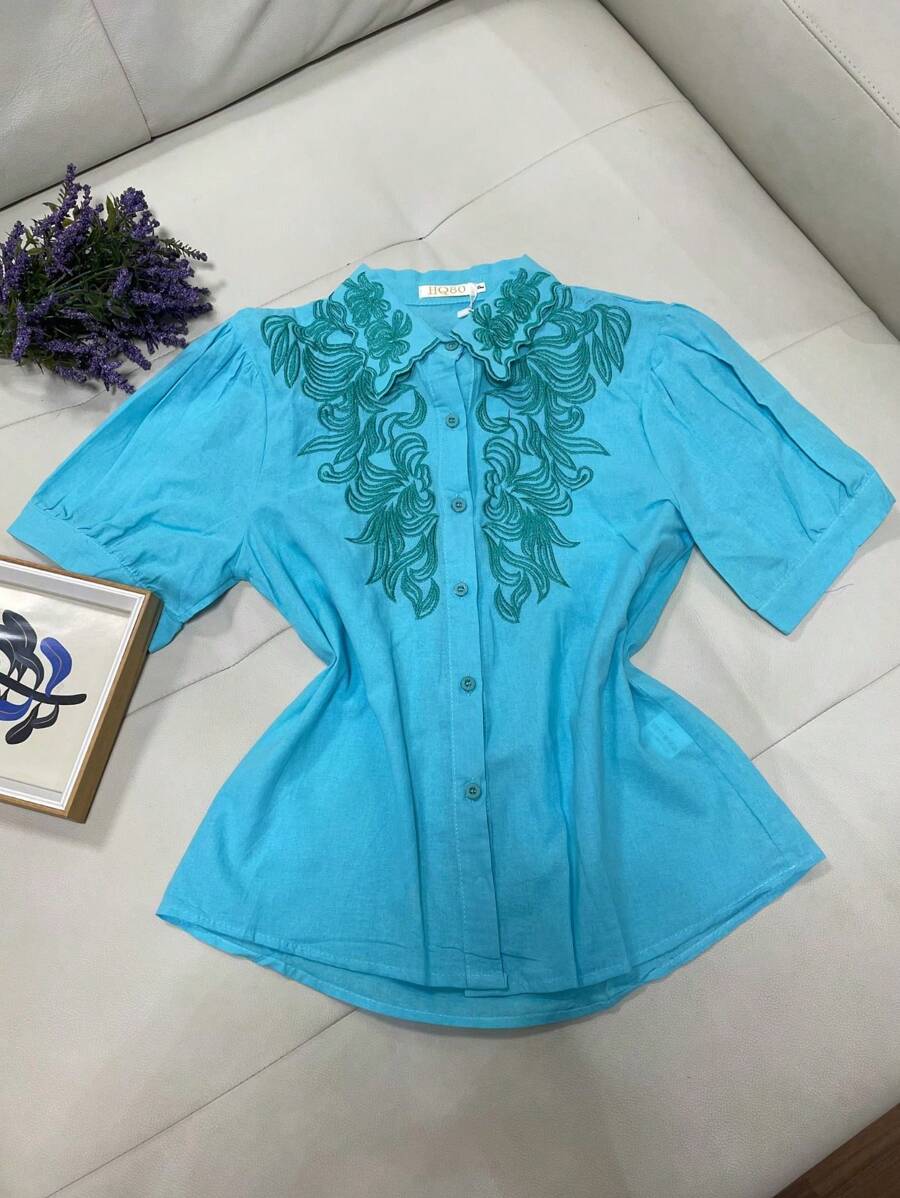 Women Blouses - Màu xanh lam - Xem 1