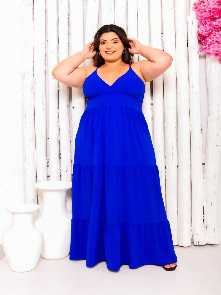 VESTIDO LONGO ALCINHA EXG - PLUS