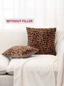 1pc Animal Leopard Print Plush Pillowcase Or Waist Pillowcase Cover - Multicolor - View 3