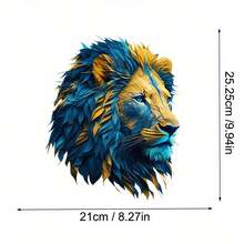 1/2/3pcs Fashion Pattern Blue Domineering Lion Pattern, Heat Transfer Stickers For Men's T-Shirt, Sweatshirt, Hoodie - Multicolor - View 2