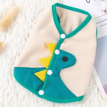 加厚的恐龍背心,適用於泰迪、博美犬、貓等小型犬 - 綠色 - 查看 8