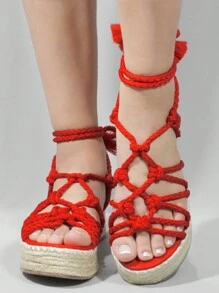 Women Flat Sandals - 紅色 - 查看 1