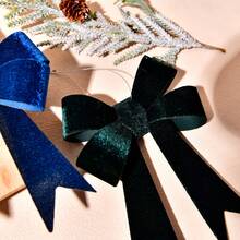 2 件/組簡約風格蝴蝶結裝飾配件適用於花環鈴、家居、走廊、辦公室、庭院裝飾、節日裝飾 - 寶藍色 - 查看 2