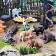 北澳大利亚野生动物模型袋鼠、鳄鱼、考拉、棕熊、驼鹿活动模型 PVC 可爱小玩具益智儿童玩具礼物房间装饰 - 軍綠色 - 查看 3