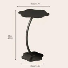 1pc Cream Colour Minimalist Side Table, Creative Wrought Iron Side Table For Living Room, Small Coffee Table, Floor Tray Corner Table, Bedside Table - White - View 8