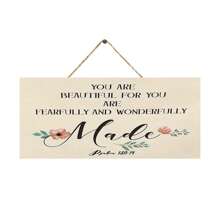 經文標誌牆壁裝飾詩篇木製標誌鄉村牆壁藝術家居裝飾精緻風格 - 彩色 - 查看 1