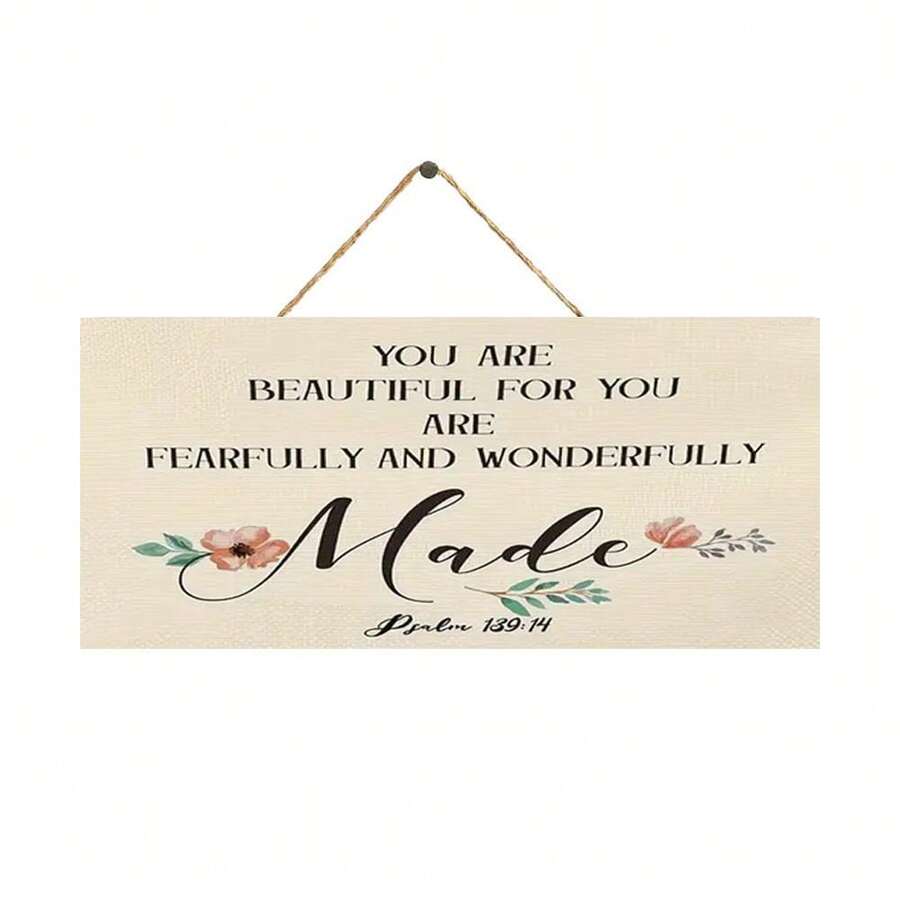 經文標誌牆壁裝飾詩篇木製標誌鄉村牆壁藝術家居裝飾精緻風格 - 彩色 - 查看 1