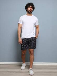 Men Beach Shorts - Black - View 6