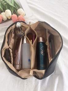 1 件大容量化妝包收納袋、收納袋、手提包、旅行必備 - 黑色 - 查看 5