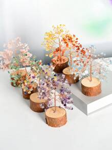 1入組手工製作的七輪生命樹水晶樹，具有正向的能量，可用於風水裝飾、招財、療癒、家居裝飾或心靈禮物 - 水晶樹 - 查看 2