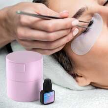 1pc Eyelash Glue Storage Container, Pink Sealing Extension Eyelash Glue Jar Storage Tank With Bottom Sealed Adhesive Stand Activated Storage For Eyelash Extension (Pink) - Pink - View 7