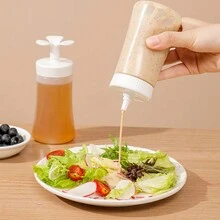 1入組調味料擠壓瓶,沙拉醬料容器,非常適合點心、醬汁、番茄醬、燒烤、配料、醬汁、藝術工藝、工作坊、儲存等用途 - 無色 - 查看 3
