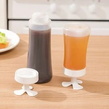 1入組調味料擠壓瓶,沙拉醬料容器,非常適合點心、醬汁、番茄醬、燒烤、配料、醬汁、藝術工藝、工作坊、儲存等用途 - 無色 - 查看 2