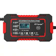 Car Battery Charger 12V Display Smart Battery Charger Power Puls Repair Chargers Wet Dry Lead Acid Battery - Red - View 14