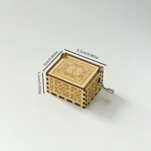 1個木製手摇音樂盒,演奏《流動的瑪莉》 (moon River),是家庭和孩子的完美音樂禮物 - 木質色 - 查看 4