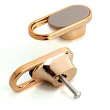 1个白色衣柜抽屉把手 现代简约个性化门把手 轻奢橱柜门把手 儿童房旋钮 - 黑色 - 查看 4