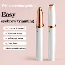 可充電眉毛修整器-無痛毛髮切割器,眉毛刨刀女用-便攜式設計和長效電池壽命,瞬間無痛毛髮清除禮物適合旅行使用 - 粉色 - 查看 3