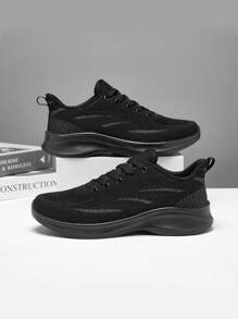Giày nam phong cách giải trí thời trang, giày thể thao ngoài trời, chống mài mòn, thoáng khí, chống trượt, giày đế thấp, giày thường ngày nam, giày tennis, giày chạy bộ, mùa xuân và mùa thu - màu đen - Xem 1