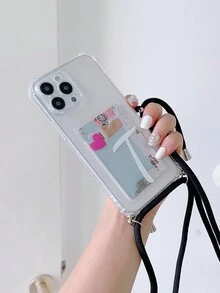 掛繩字母設計手機殼，適用於iPhone - 彩色 - 查看 2