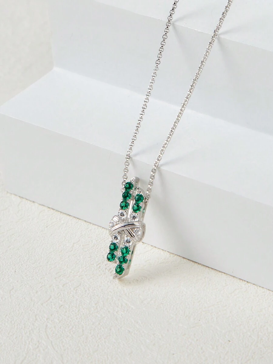 Cici Color 1條s925鍍銠古董飾墜項鍊,適用於女性婚禮派對禮物珠寶首飾 - 銀色 - 查看 1