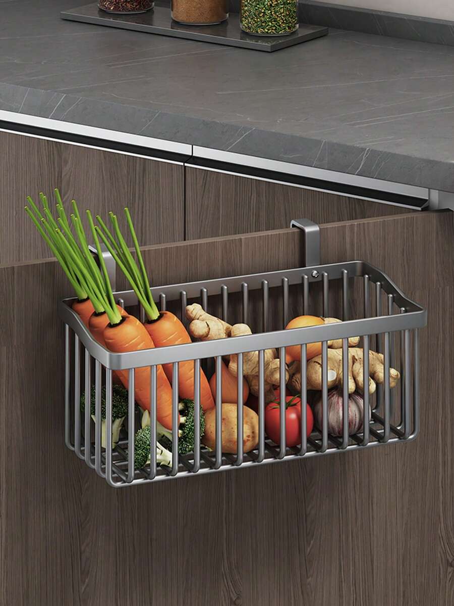 1/2入組多色日用品廚房掛籃,浴室和廁所收納架,客廳牆上掛架,無需打孔收納架 - 黑色 - 查看 1