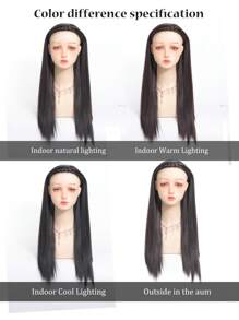 Synthetic Long Wave Hair Headband Extension, Black-Brown Twisted Braid Hairband Accessory, Natural Half Wig - Black-brown - View 8