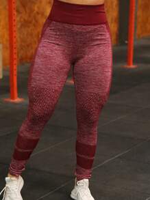 Women Sports Leggings - 酒紅色 - 查看 9