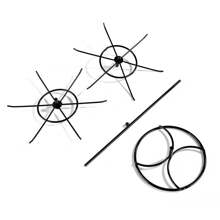 鐵製雙層旋轉珠寶展示架,手鍊項鍊耳環鑰匙扣架,金屬零售展示架 - 黑色 - 查看 6