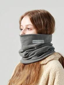 Winter Ski Hat Cute Plush Scarf For Women Autumn And Winter Cycling Windproof Warm Hat Ear Protection Mask Neck Scarf Integrated Hat Hood - Grey - View 1