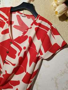 Women Blouses - Red - View 3