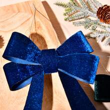 2 件/組簡約風格蝴蝶結裝飾配件適用於花環鈴、家居、走廊、辦公室、庭院裝飾、節日裝飾 - 寶藍色 - 查看 1