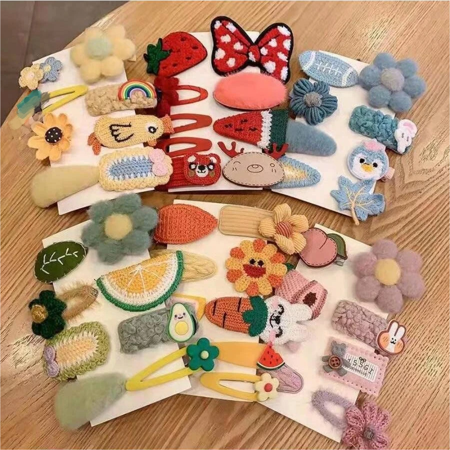 卡通毛絨髮夾,兒童秋冬髮飾 - 橘色 - 查看 1