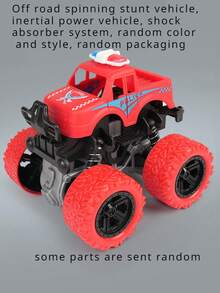 1入紅色警車惯性四驅越野車模型,具有特技功能,可持久使用的男孩玩具車,顏色/款式/包裝隨機 - 彩色 - 查看 1