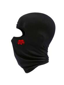 1頂女士拉瓦帽,具有牙齒和心形印花圖案,適用於日常使用,如滑雪面罩、機車拉瓦、頸部保暖器、圍巾、帽子等 - 黑色 - 查看 2