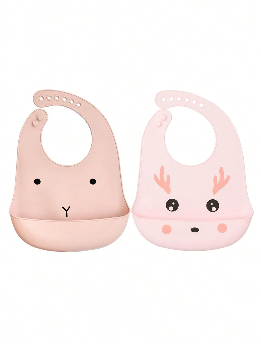 2 包婴幼儿硅胶防水防漏防尘围兜（男孩和女孩适用） - 彩色 - 查看 1