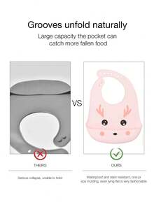 2 包婴幼儿硅胶防水防漏防尘围兜（男孩和女孩适用） - 彩色 - 查看 5