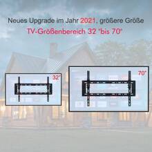 FCH 32-70" Wall Mount Bracket TV Stand TMW798 With Spirit Level - Black - View 3